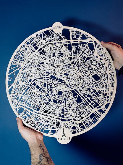 Paris Ahşap Duvar Sanatı – Minimal Zarafet | Orbit Koleksiyonu