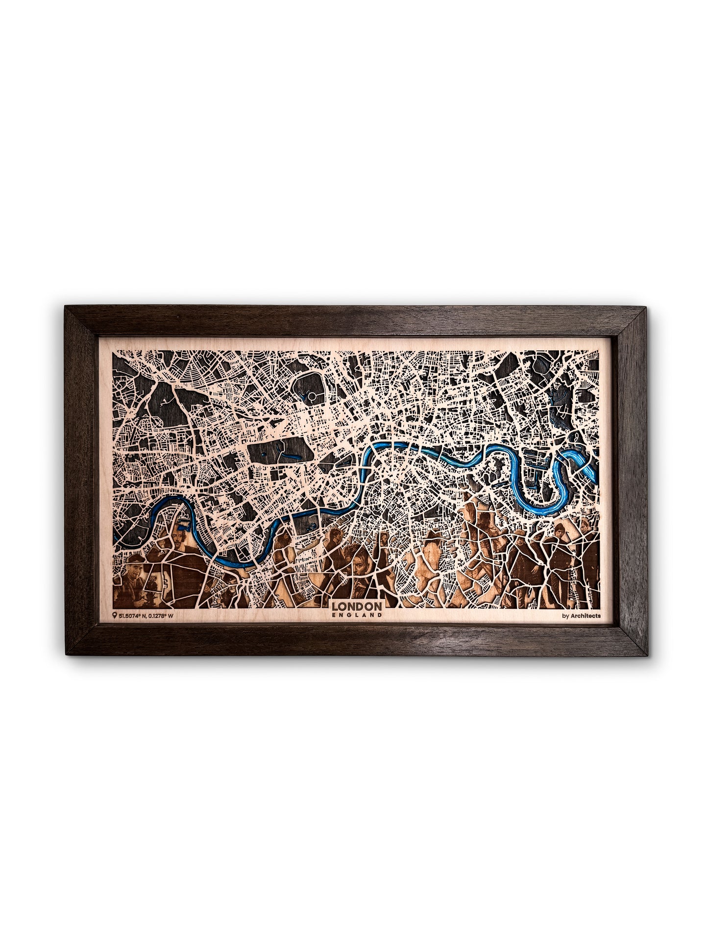 Londra Epoksi Ahşap Kazıma Şehir Haritası |  The Beatles, Sherlock Holmes, Bowie ve Daha Fazlasından Özel Set. Uzaklara Gitme ve Çift Hediyesi. Detaylı Harita