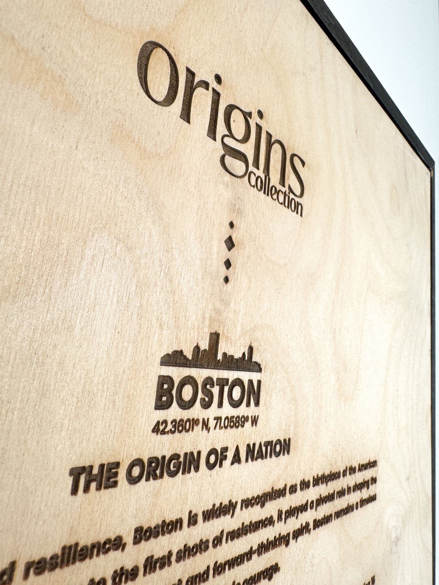 Boston Epoksi Haritası | Özgürlük Yolu Ahşap Haritası | El Yapımı Epoksi Duvar Sanatı