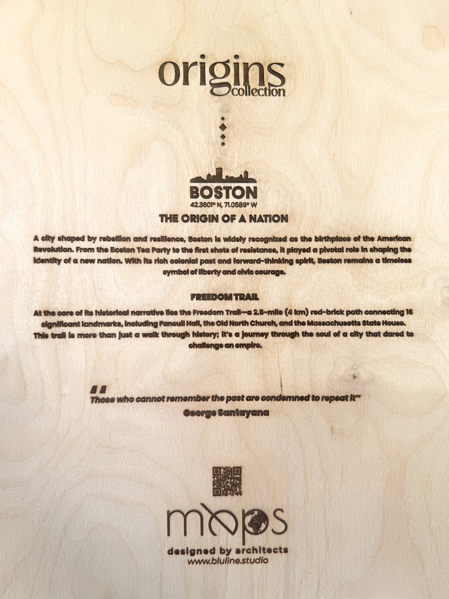 Boston Epoksi Haritası | Özgürlük Yolu Ahşap Haritası | El Yapımı Epoksi Duvar Sanatı