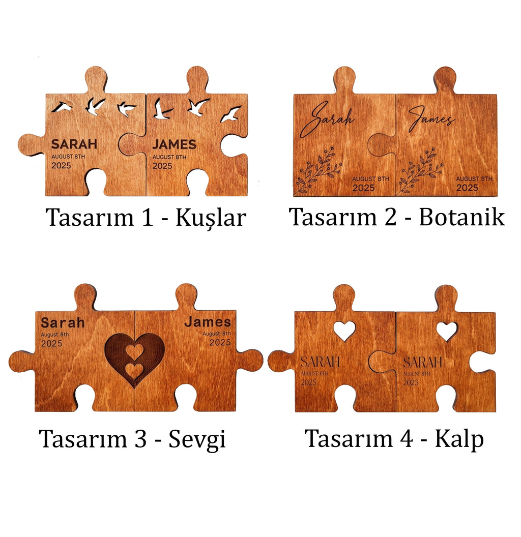 Puzzle Tasarımlı Kişiye Özel Bardak Altlığı Seti
